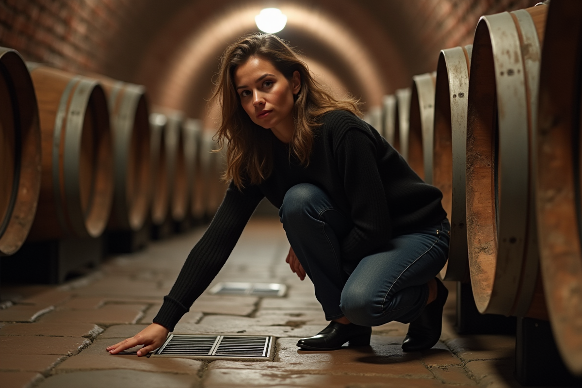 Femme curieuse près d