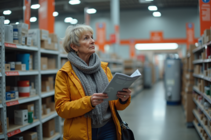 Femme lisant une brochure sur les chauffe-eau modernes